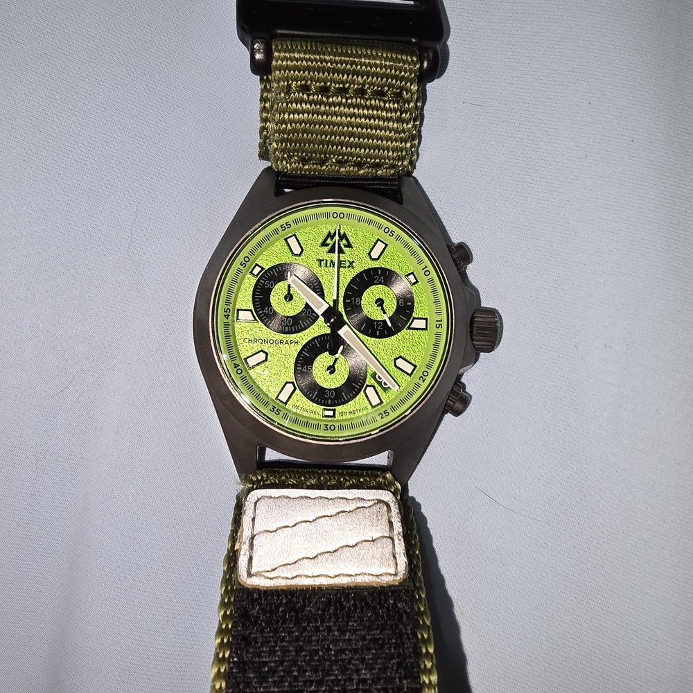 Timex Chronograph Watch with Green Dial Expedition North